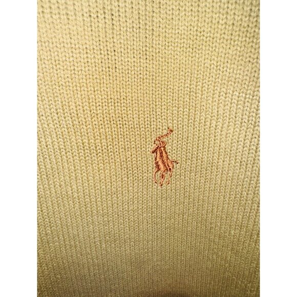 Polo Ralph Lauren Mens Preppy Oversized Tan M Turtleneck Sweater Embroidered Cit - Picture 3 of 7